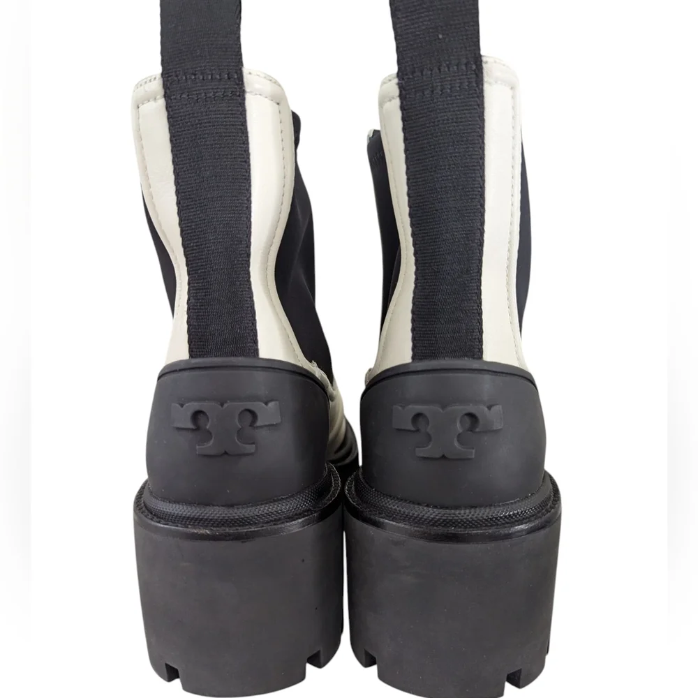 Tory Burch Black and White Women's Chelsea Boots... Size 8